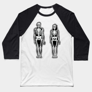 Man and woman skeleton xray halloween goth deisgn Baseball T-Shirt